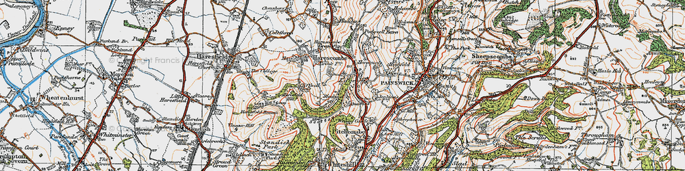 Old map of Edge in 1919