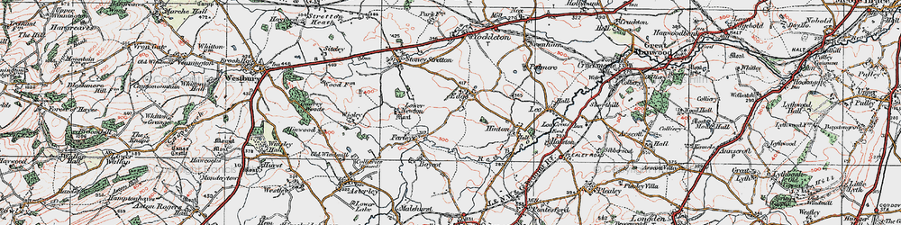 Old map of Edge in 1921