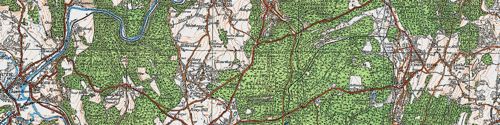 Old map of Edge End in 1919