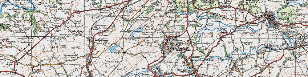Old map of Edge End in 1924