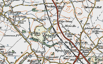 Old map of Edge Hall in 1921