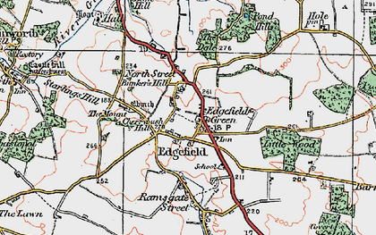 Old map of Edgefield in 1921