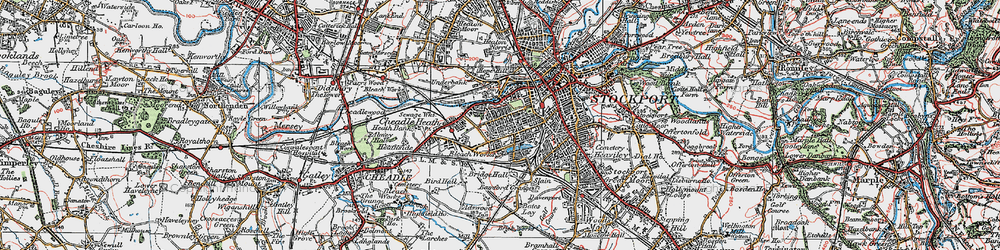Old map of Edgeley in 1923