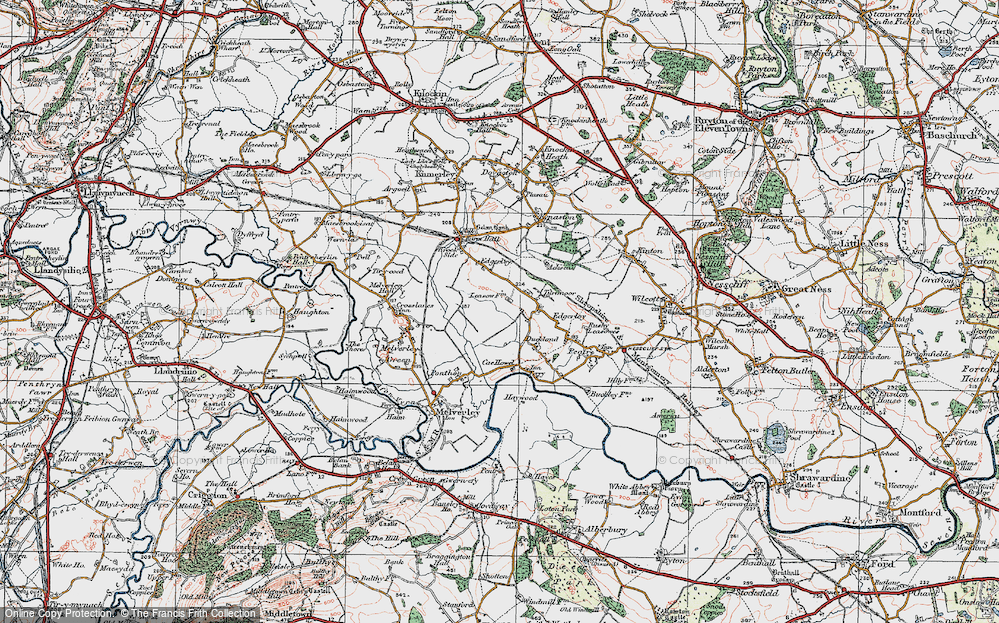 Old Map of Edgerley, 1921 in 1921