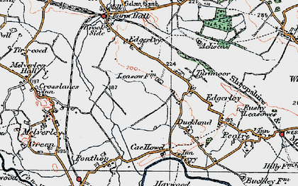 Old map of Berwyn Ho in 1921