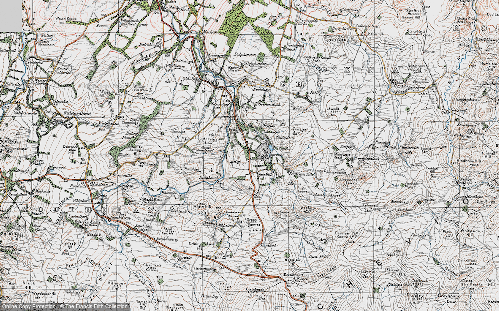 Old Map of Edgerston, 1926 in 1926