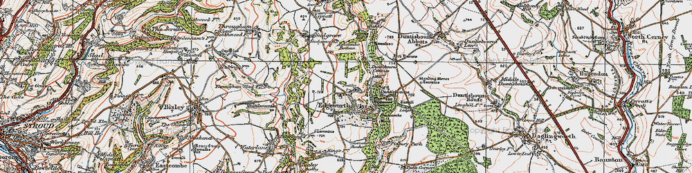 Old map of Ashcombe Bottom in 1919