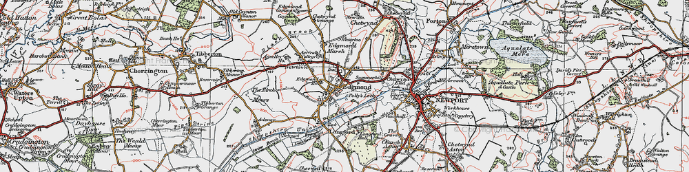Old map of Edgmond in 1921