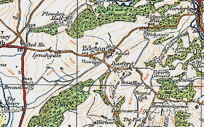 Old map of Edgton in 1920