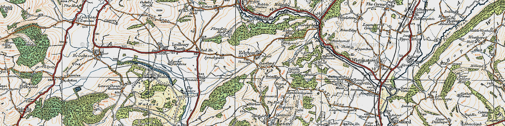 Old map of Edgton in 1920