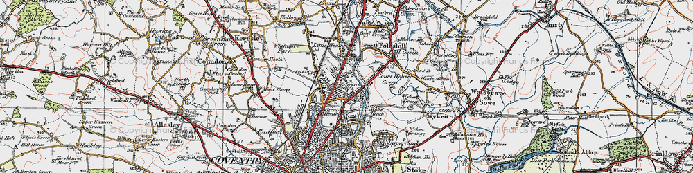 Old map of Edgwick in 1920