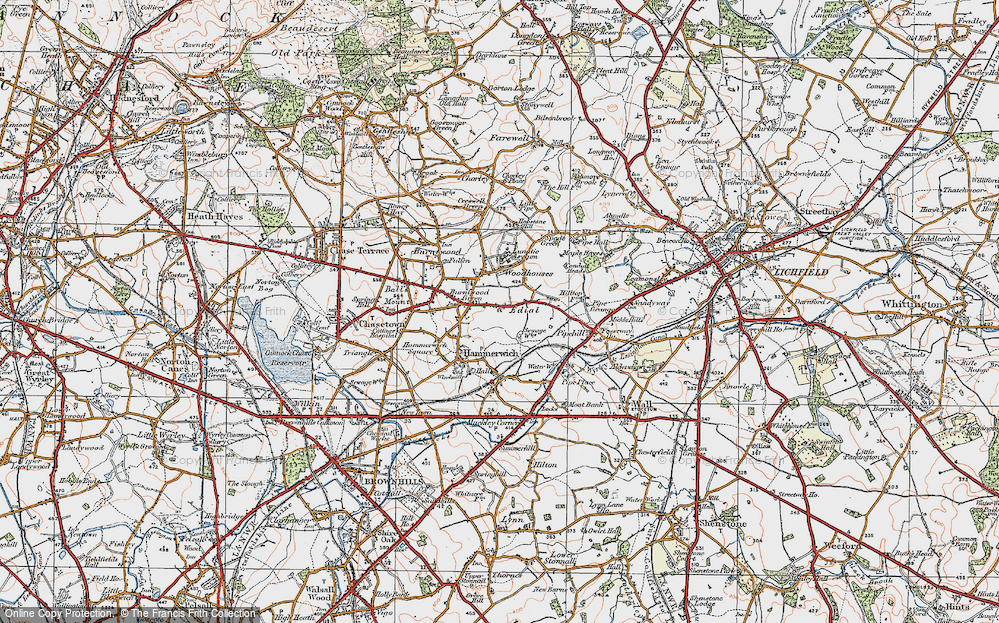 Old Map of Edial, 1921 in 1921