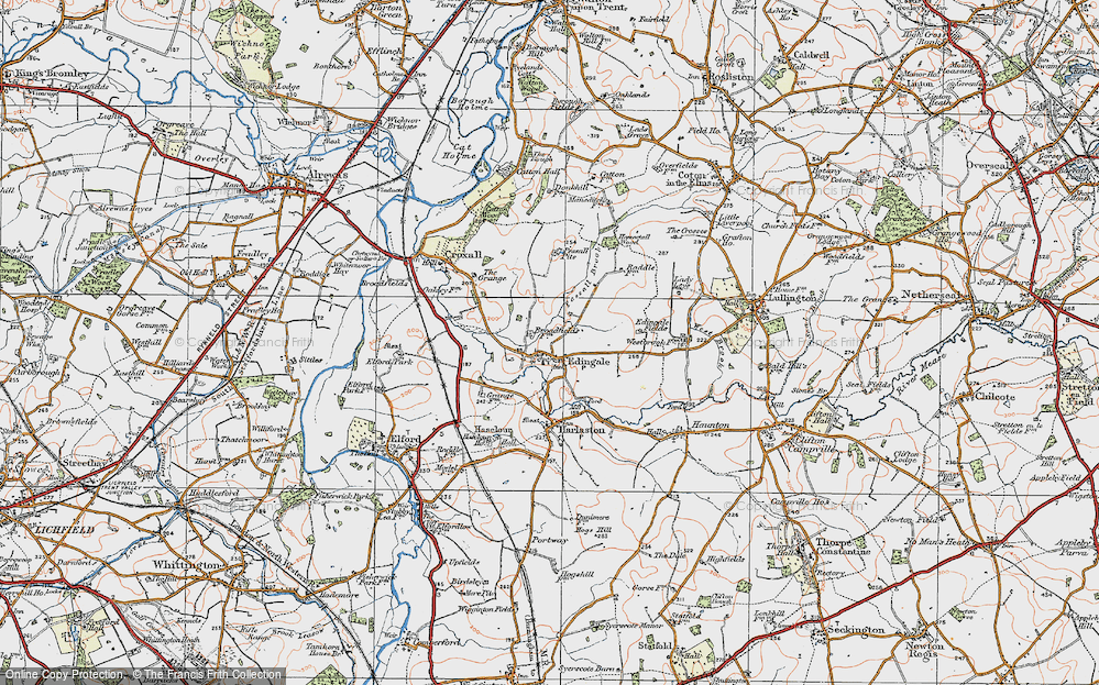 Old Map of Edingale, 1921 in 1921