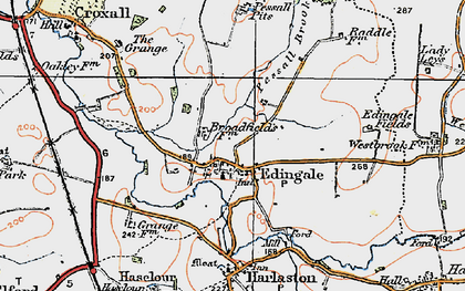 Old map of Edingale in 1921