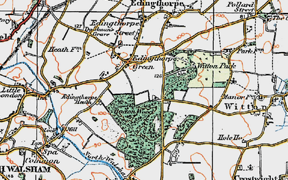 Old map of Bacton Wood in 1922