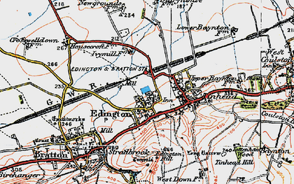 Old map of Edington in 1919