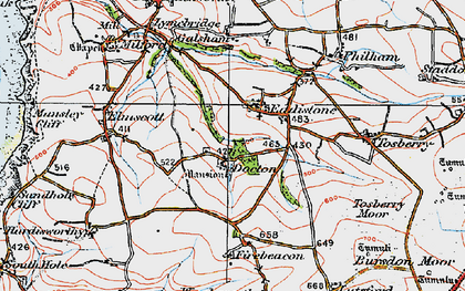 Old map of Edistone in 1919