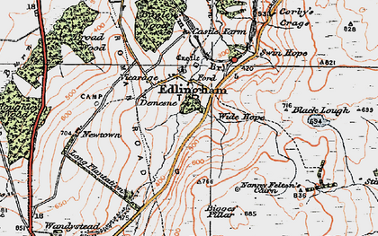 Old map of Edlingham in 1925