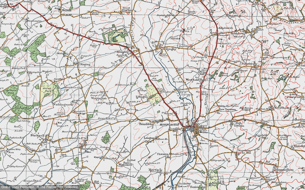 Old Map of Edlington, 1923 in 1923