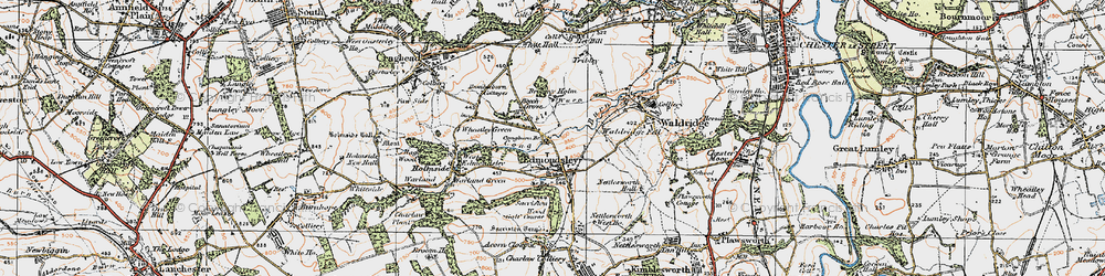 Old map of Edmondsley in 1925