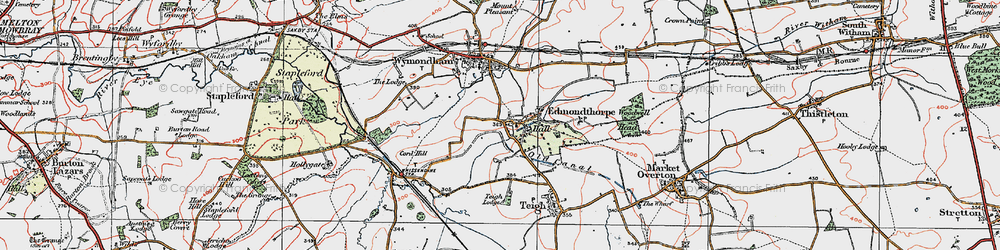 Old map of Edmondthorpe in 1921