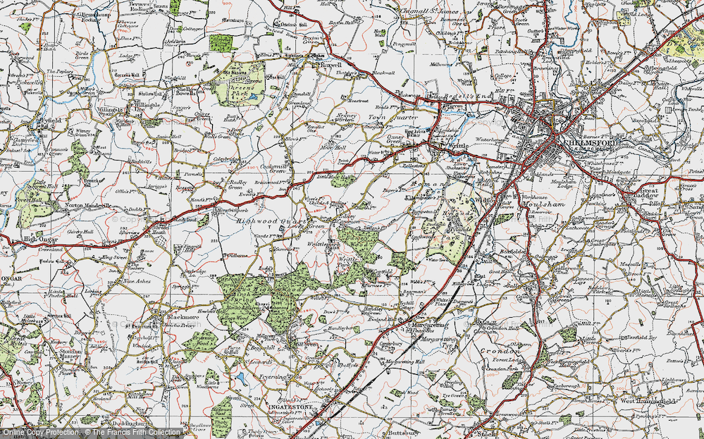 Old Map of Edney Common, 1920 in 1920