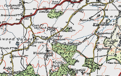 Old map of Edney Common in 1920
