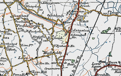 Old map of Edstaston in 1921