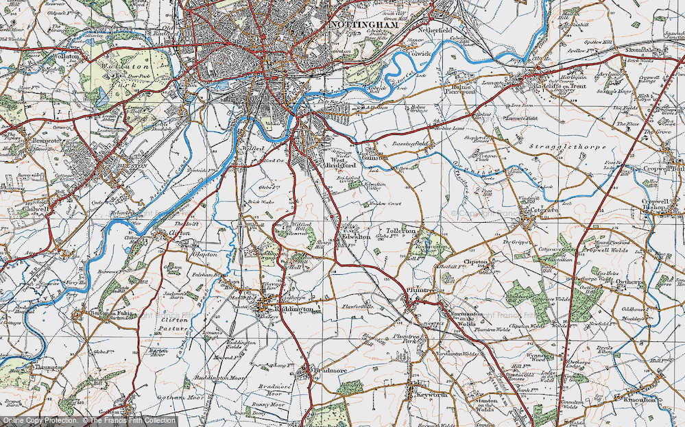 Old Map of Edwalton, 1921 in 1921