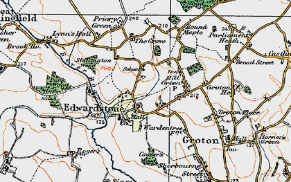 Old map of Edwardstone in 1921