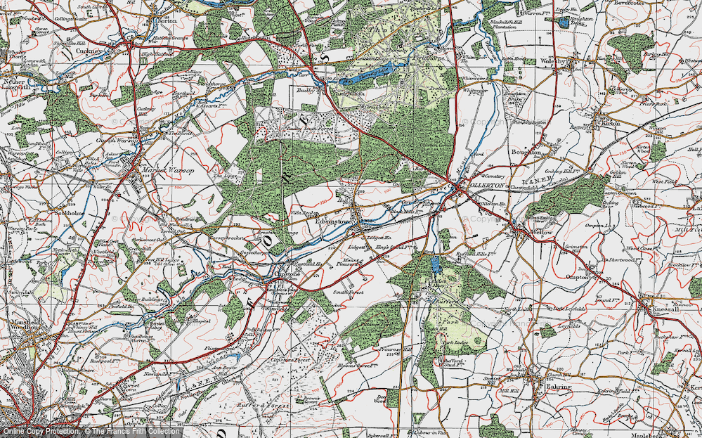 Old Map of Edwinstowe, 1923 in 1923