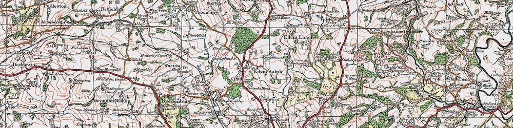 Old map of Edwyn Ralph in 1920