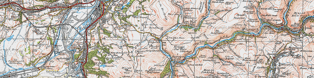 Old map of Efail-fâch in 1923