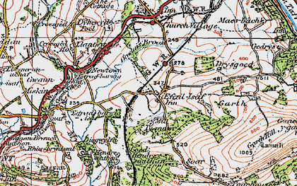 Old map of Efail Isaf in 1922
