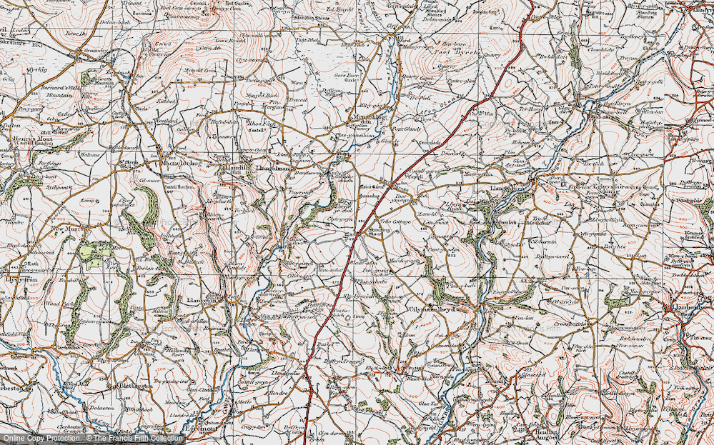 Old Map of Efailwen, 1922 in 1922