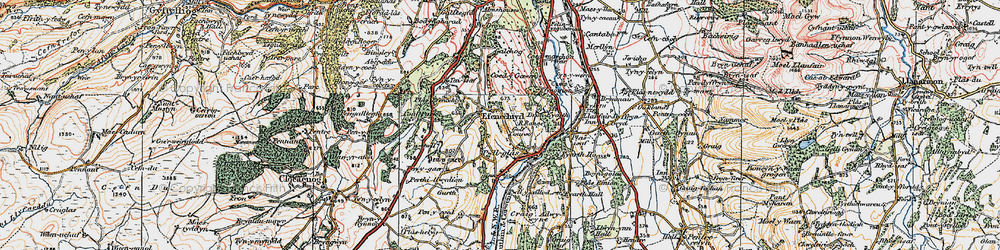 Old map of Efenechtyd in 1924