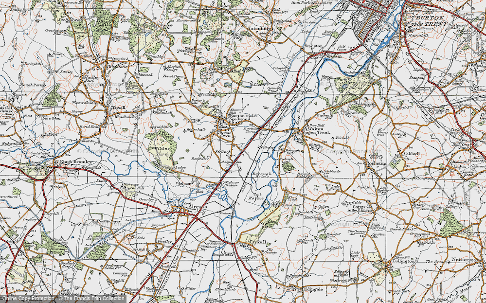 Old Map of Historic Map covering Rough, The in 1921