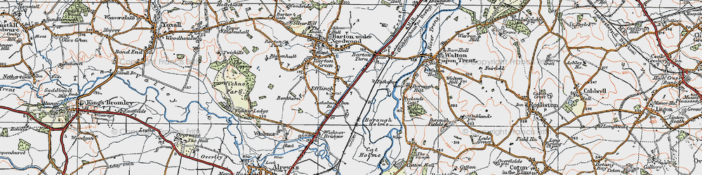 Old map of Rough, The in 1921