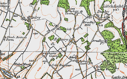 Old map of Egbury in 1919