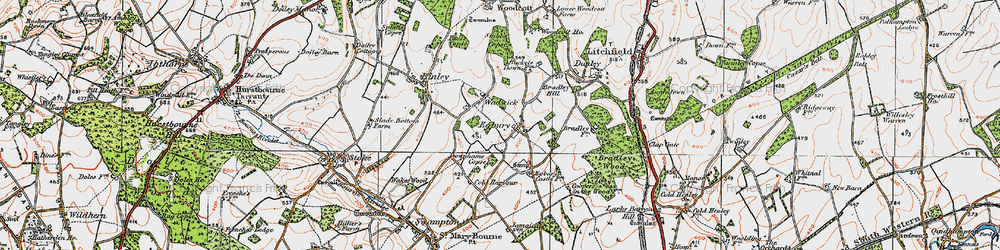 Old map of Egbury in 1919