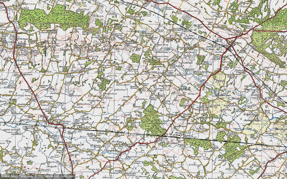 Old Map of Egerton Forstal, 1921 in 1921