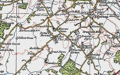 Old map of Egerton Forstal in 1921