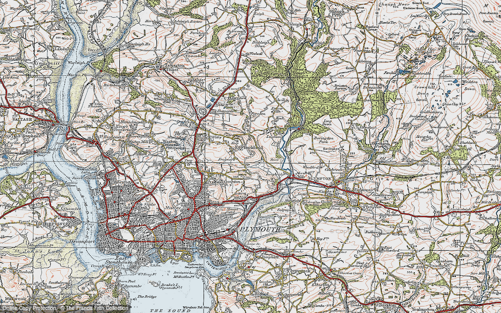Old Map of Eggbuckland, 1919 in 1919