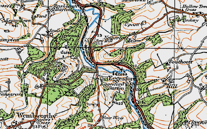 Old map of Eggesford Station in 1919