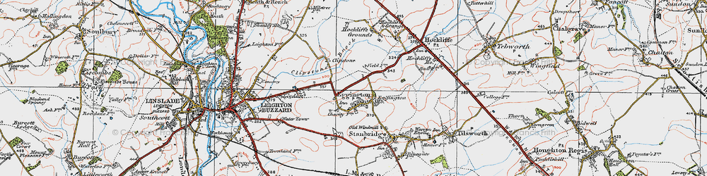 Old map of Eggington in 1920
