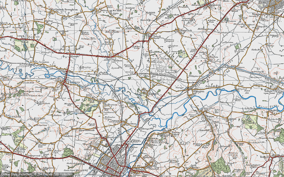 Old Map of Egginton, 1921 in 1921