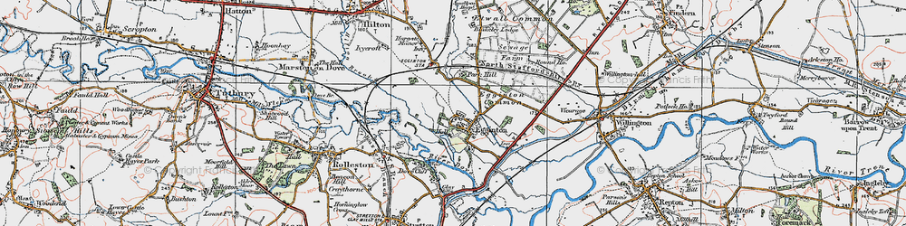 Old map of Egginton in 1921