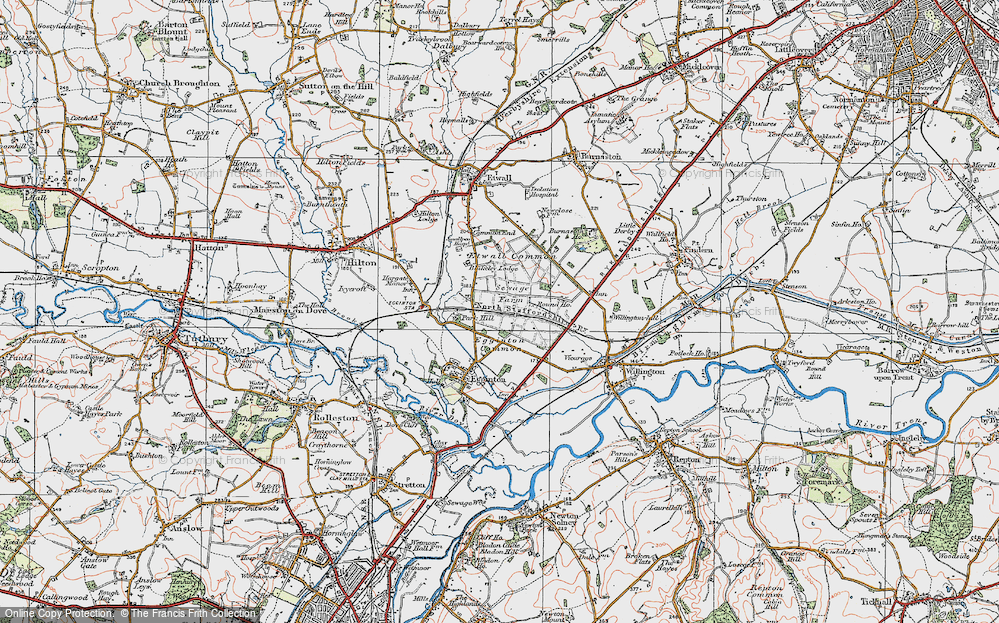 Old Map of Egginton Common, 1921 in 1921