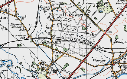 Old map of Egginton Common in 1921