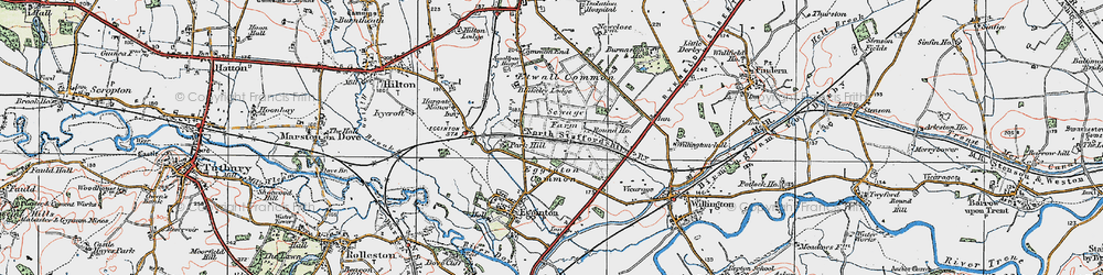 Old map of Egginton Common in 1921